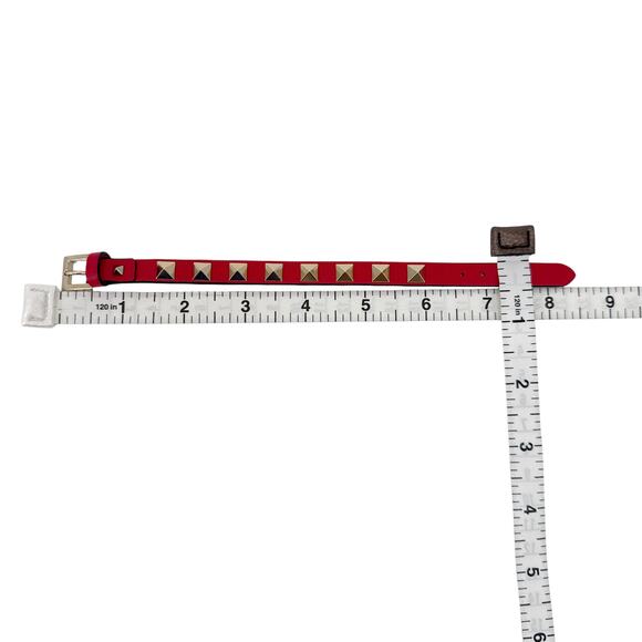 VALENTINO GARAVINO Rockstud Leather Bracelet in Red - Picture 12 of 12
